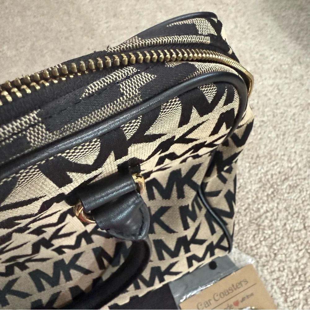 Michael Kors Veronica Monogram Canvas & Leather Dome Satchel